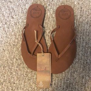 Reef leather flip flops